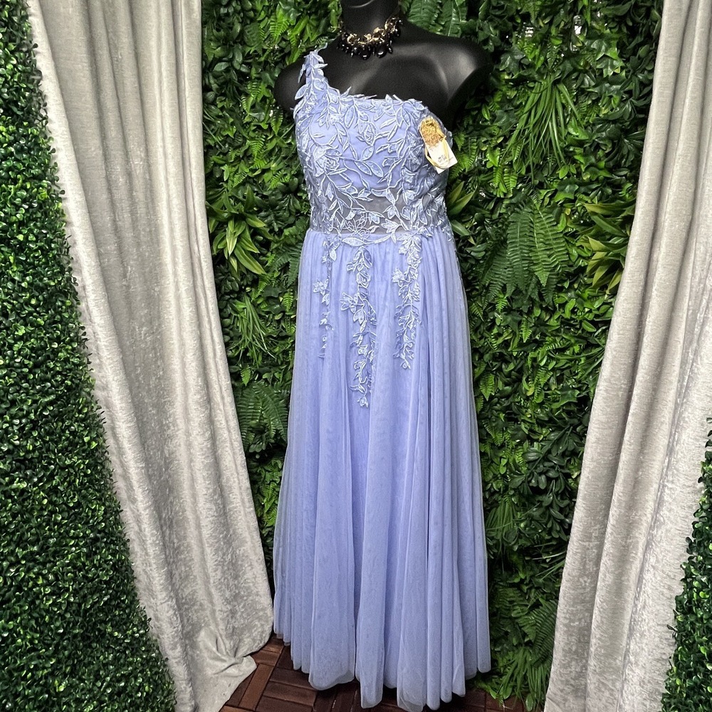 SAY YES TO THE PROM Dress  15/16 Blue Layered Embroidered Gown Stoned‎    2797